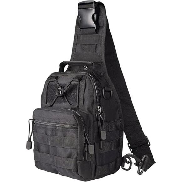 Mens tactical sling bag chest pack small shoulder backpack for travel hiking - Picture 7 of 7